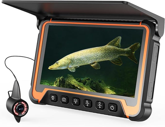 Eyoyo 水中釣りカメラ 5000mAhバッテリー 赤外線ナイトビジョン IP68防水 ポータブル魚群カメラ 氷上・湖・ボート・カヤック釣り用