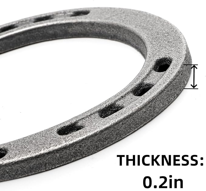 16 Pack Cast Iron Horseshoes, 4.5 × 4.3 in Good Luck Western Wall Decor Horseshoe, 5 Holes On Each Side for Wall Hunging, Rustic Horseshoes Decorations for Cowboy Wedding Western Country Party