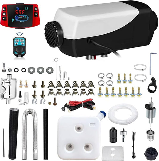Diesel Parking Heater,12V/8KW Diesel Air Heater,10L Fuel Tank and Muffler,smart LCD Display & Remote Control for RV,Truck,Trailer and Boat (JB-018)