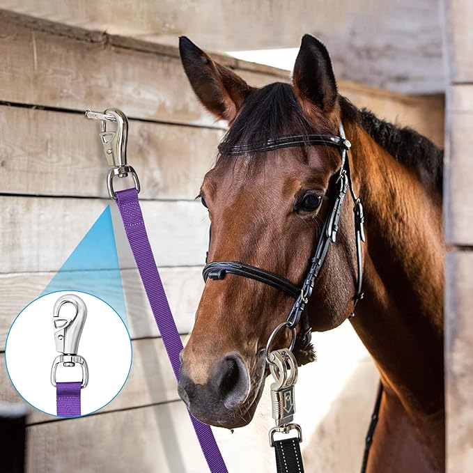 Cross Ties for Horse,Heavy Duty Nylon Trailer Tie with Strong Panic Snap and Bull Snap,Adjustable Length from 45.2" to 78.7",Professional Horse Supplies