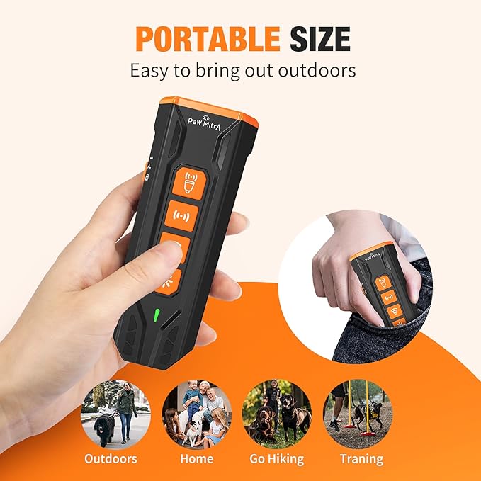 2025 Dog Bark Deterrent Device Rechargeable Ultrasonic Anti-Barking Trainer | 23FT Long-Range No Shock Humane Dog Training Tool, Press Button Instant Control for Indoor & Outdoor Use