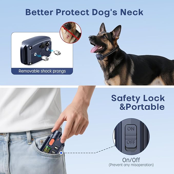Dog Training Collar with Remote – 4200FT Range, 2-in-1 Ultrasonic Bark Deterrent, 4 Humane Training Modes, Dual Channel, IP67 Waterproof & Rechargeable eCollar for Small, Medium & Large Dogs 20–120lbs