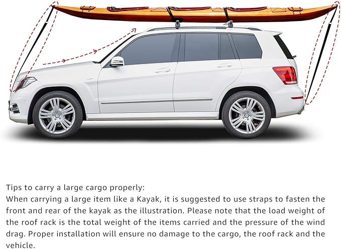 Amazon Basics Cross Rail Roof Rack, 56 inches, Fits up to 49.6" Spans between Raised Side Rails with Gap, 2-Pack, Black/Silver