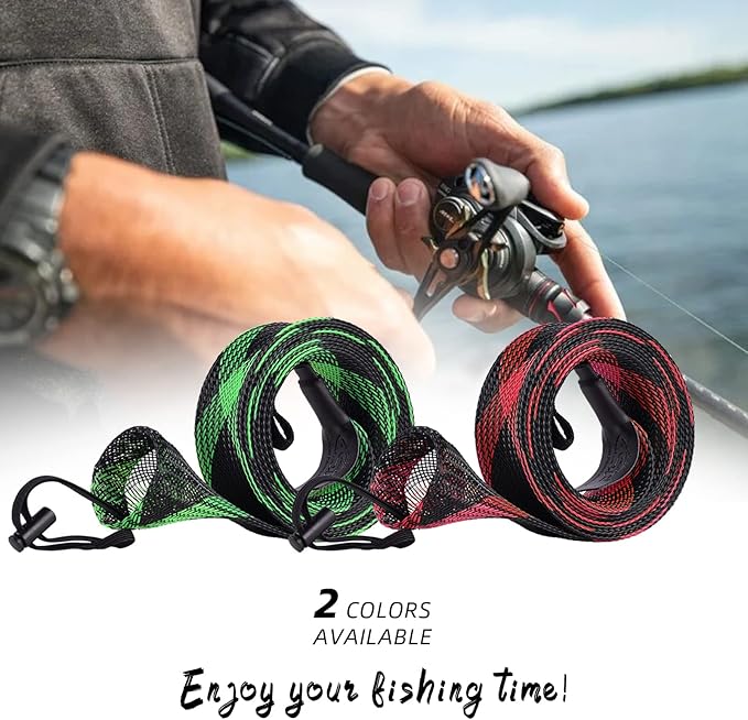 SF Fishing Rod Sock Fishing Rod Sleeve Rod Cover Braided Mesh Rod Protector Pole Gloves Fishing Tools for Spinning Fishing Rod,Casting Rod,Musky Rod, Ice Rod, Fly Rod, Spey Rod