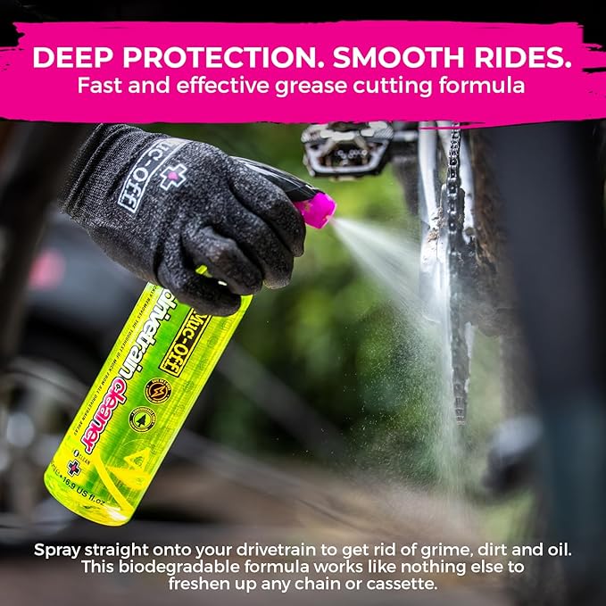 Muc-Off Waterless Wash 750 ml & Bio Drivetrain Cleaner 500ml Bundle | High-Performance Bike Cleaning Kit | Spray & Wipe Bike Cleaner + Fast-Acting Biodegradable Degreaser