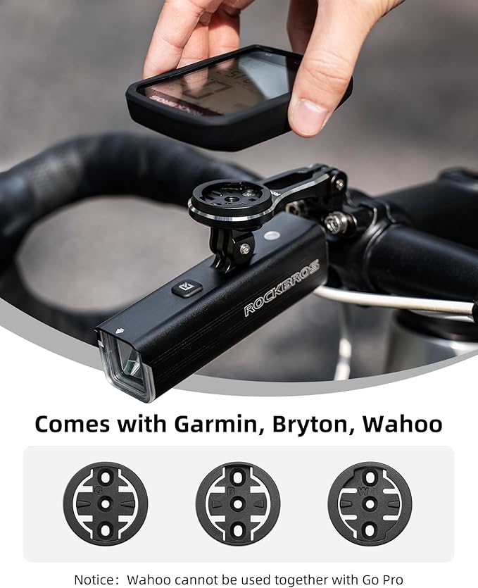 ROCKBROS Bike Computer Mount Adjustable Out-Front Bicycle Computer Mount Aluminum Integrated Cycling Computer Mount Compatible with Garmin, Bryton, Go Pro for Handlebar Clamp Diameter up to 4 cm