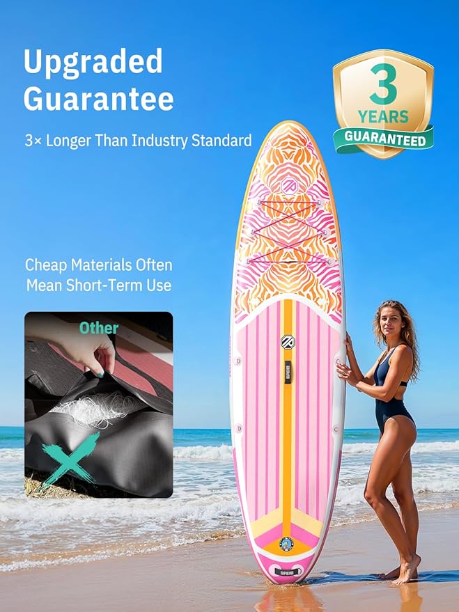 Niphean Inflatable Stand Up Paddle Board with SUP Accessories, Anti-Slip EVA Deck, 10’6’’ Inflatable Paddle Boards for Adults & Youth of All Skill Levels