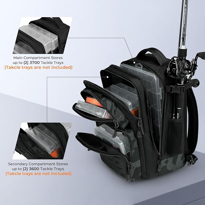KastKing BlowBak Tactical Sling Tackle Bag-Lightweight Fishing Backpack Storge Fishing Gear and Equipment,Gift for Men