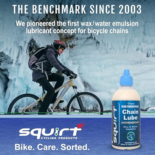 Squirt Low-Temperature Chain Lube for Bikes 6 Pack (0.5 Oz) – Low Temperature, All-Weather Dry Bike Chain Lube – Cold Weather Bike Lubricant to Reduce Noise & Chainsuck