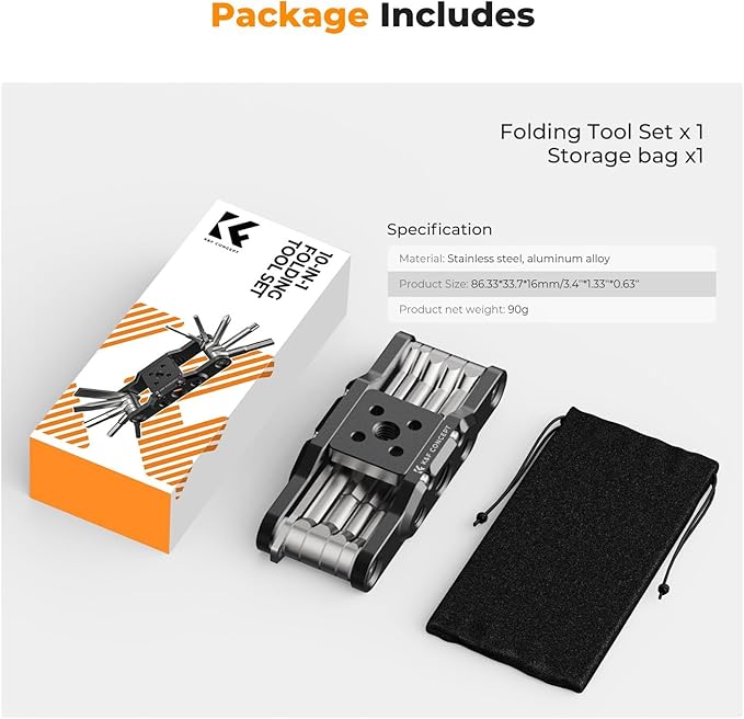 K&F CONCEPT Folding Hex Key Set with Screwdrivers, Portable Screwdriver Set Folding Allen Wrench Set for Assembly of Photographic Equipment Repair of Bicycles.