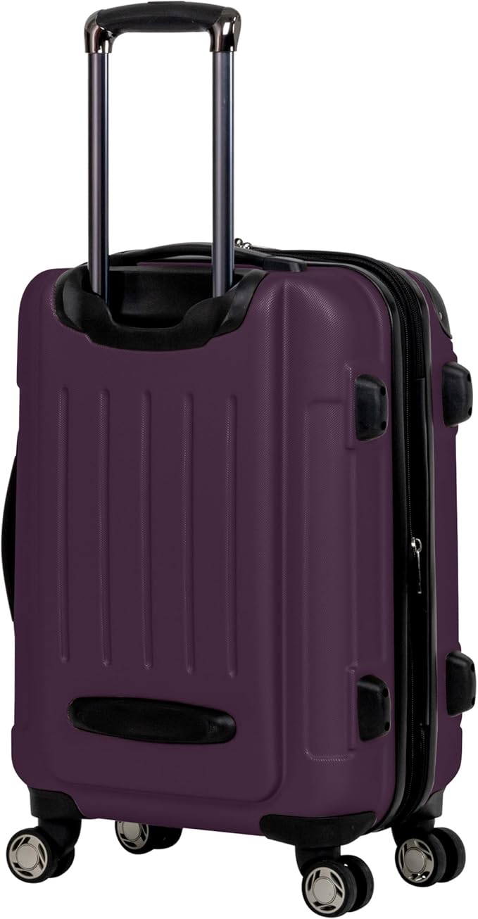 Kenneth Cole REACTION レネゲード 荷物拡張可能 8輪スピナー 軽量 ハードサイド スーツケース、ミッドナイトプラム、20インチ機内持ち込み手荷物