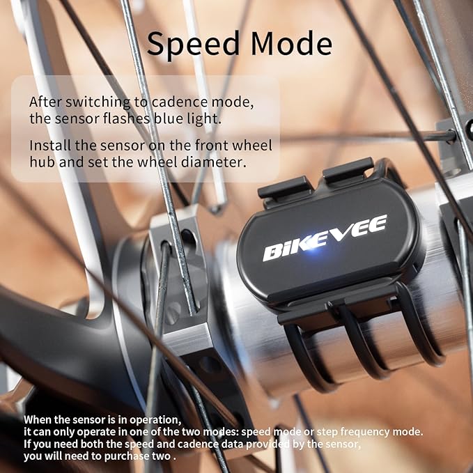 Wireless Bike Computer GPS Bundle, Speedometer & Odometer, Cadence Sensor, Auto Backlight & Auto Stop, IPX7 Waterproof, 2.6" LCD Display
