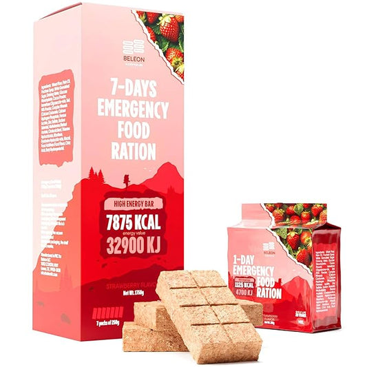 Emergency Food Supply - Strawberry Survival Ration - 20 Years Shelf Life - 7 Days