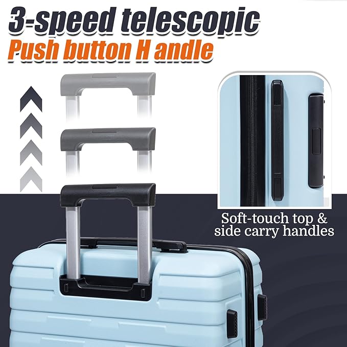 Luggage Sets 5 Piece Suitcases with Wheels, Suitcase Set ABS Hard Case Luggage with Spinner Wheels Durable Travel Luggage