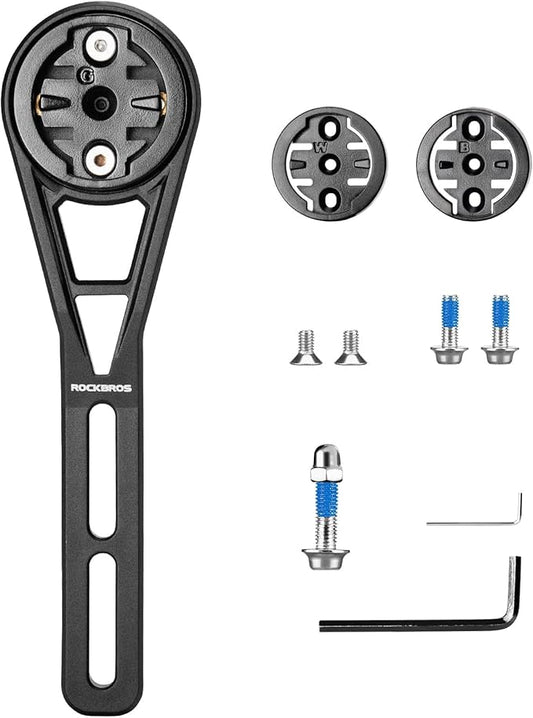 ROCKBROS Bike Computer Mount Out-Front Compatible with Garmin & Mainstream Watch Tables,Equipped with Multiple Types of Bases