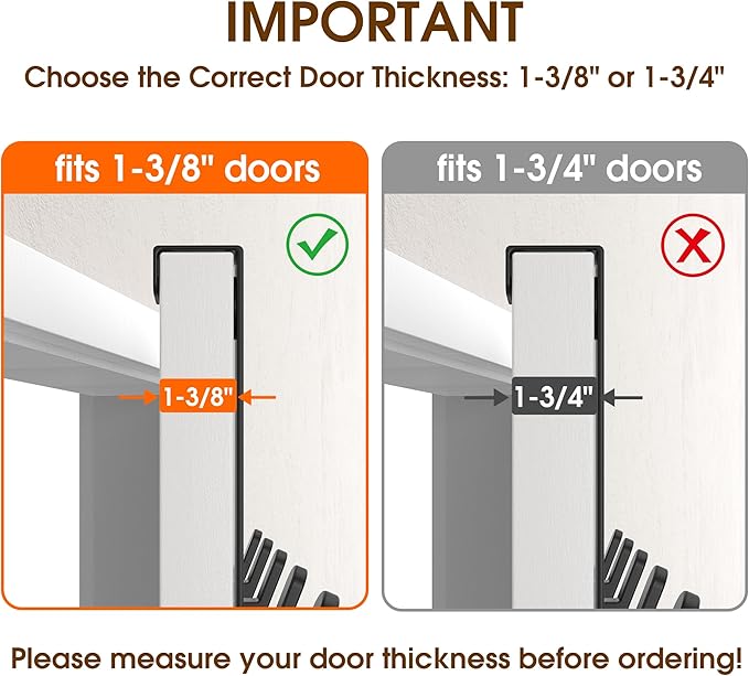 KitchLife Long Over The Door Hooks Hanger with 15.75" Extended Arms, Fits 1 3/8" Doors, L40U - Bathroom Accessories and Towel Rack Organization - 1 Pack, Matte Black