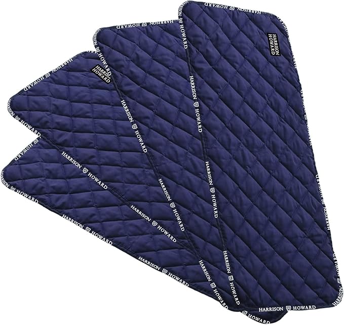 Harrison Howard Quilted Horse Leg Wraps, Standing Wraps for Horses Stable & Recovery, Soft Padded Horse Bandage Liners-Navy M
