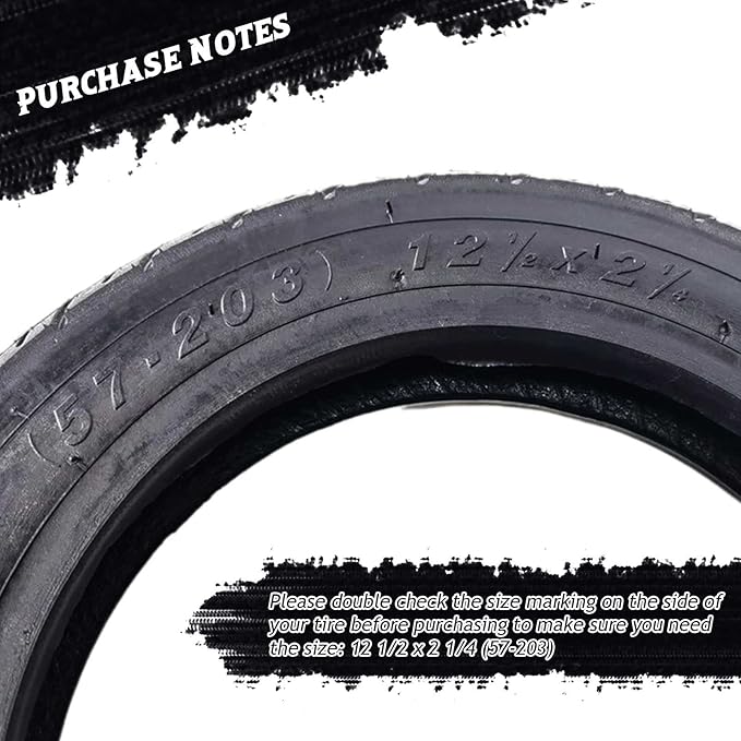 57-203 Scooter Tubeless Tire | 12.5x2.25 Vacuum E-Bike Tire | Thick Wear-Resistant Non-Slip Anti-Stab Scooter Tire