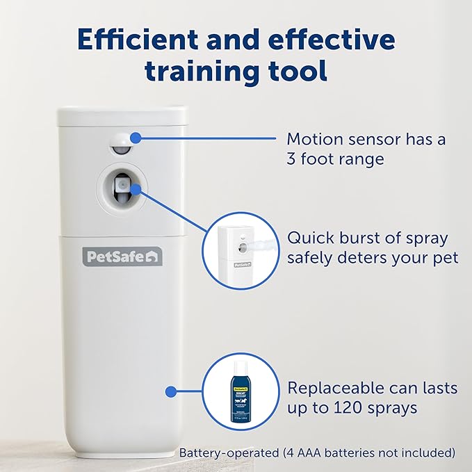 PetSafe SSSCAT Automatic Spray Pet Deterrent - Contactless Behavior Correction - Motion Sensor Air Burst - Odorless - Non-Staining - Versatile Placement Spray