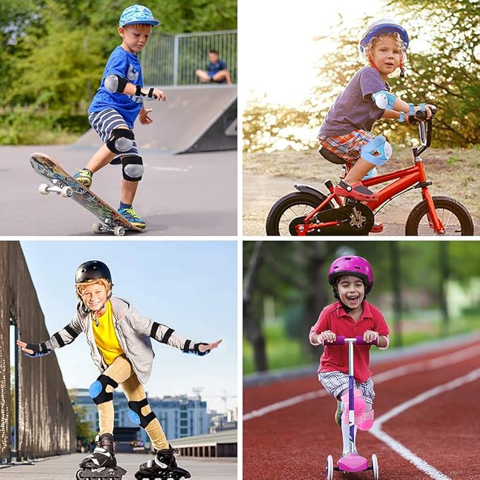 Kids Youth Knee Pads Elbow Pads for Roller Skates, Cycling, BMX Bike, Skateboard, Inline Skating, Scooter Riding Sports