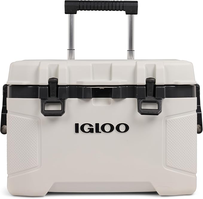 Igloo Trailmate 52QT ホイールクーラー、断熱ハードシェルアイスチェスト、ボーン