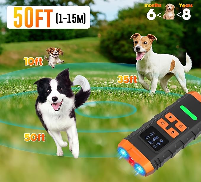 5-in-1 Dog Bark Deterrent Device, Ultrasonic Anti Barking Tool for Dogs, Handheld Barkshield for Handheld Discipline Training Tool to Stop and Control Barks, Bad behaviors, Indoor Outdoor Use