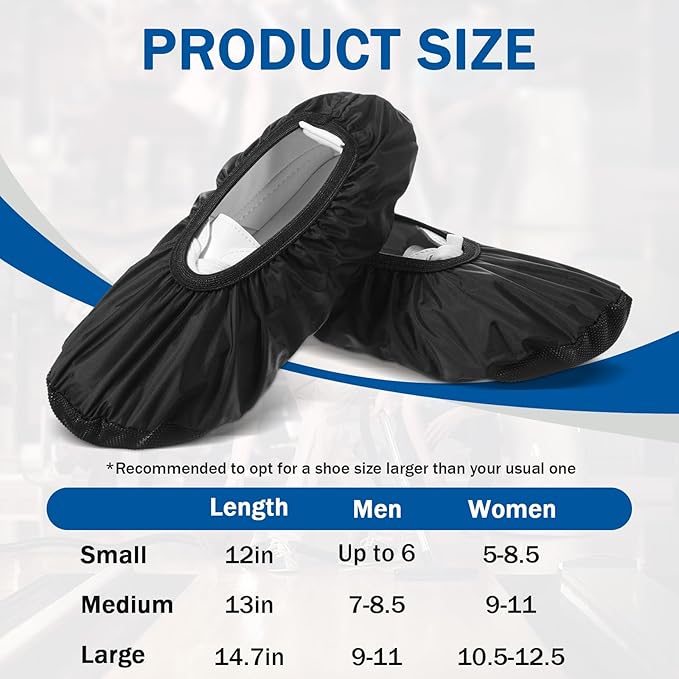 Larrel Black Shoe Covers, Reusable Bowling Shoe Covers Non-Slip Shoes Protector Cover Shoes Cover Protector Accessories for Men Women Sports Supplies Floor Protection