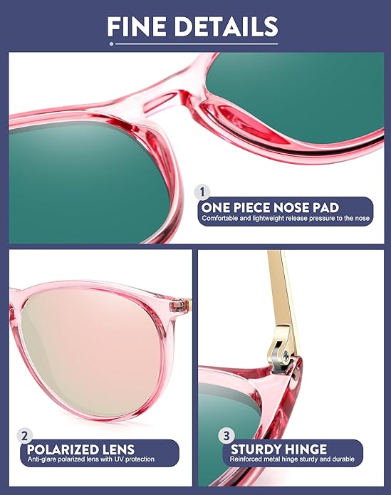 WOWSUN Retro Polarized Sunglasses Womens 2026 Trendy Round Classic Glasses