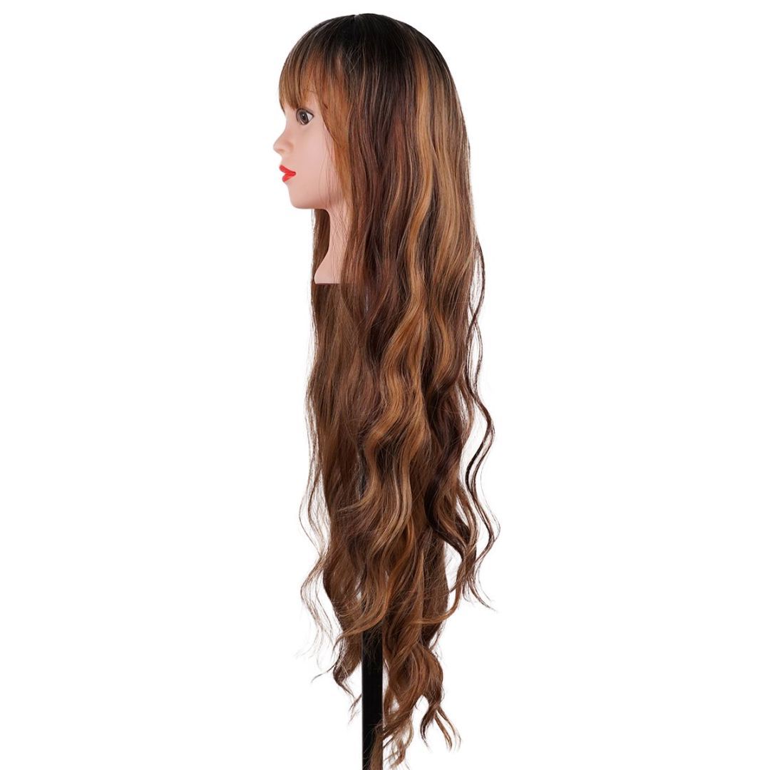 bald beautiful woman long hair hair loss confidence - black Blondie wig