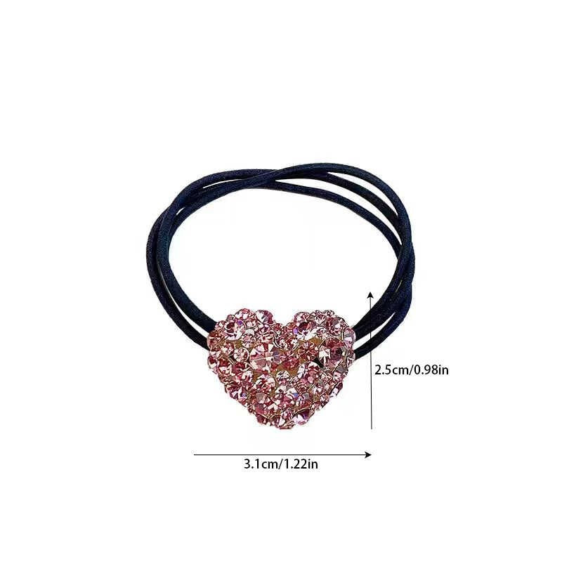 Korean Women's Shiny Rhinestone Heart-shaped Hair Accessory Headband