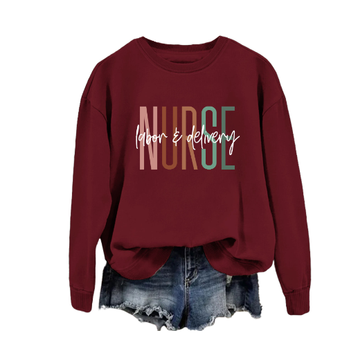 Printed Emergency Room Nurse Sweatshirt - Casual Fit