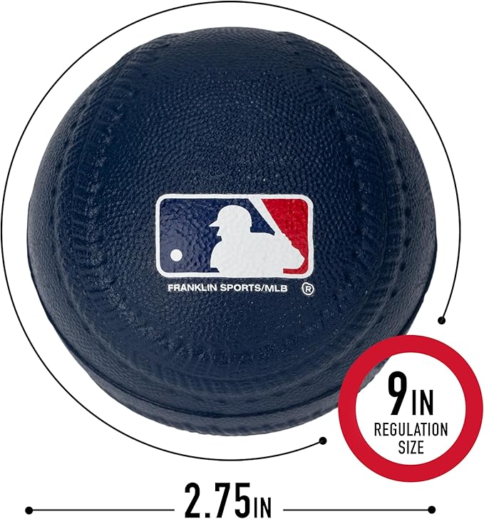 Franklin Sports Foam Baseballs - Soft Foam Practice Baseballs for Kids - Perfect for Hitting and Indoor or Outdoor Play - 3 Pack - Official MLB Licensed Product