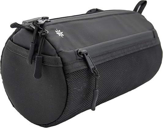 Lumiere & Co. Bike Handlebar Bag - Durable, Multiple-Size Options and Multi-Color Options -Dual Elastic Straps, Clips & Hook & Loop Attachments (Black, Large)