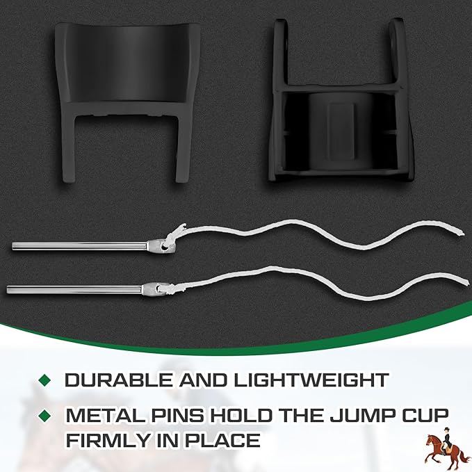 Abbylike 4 Pairs (8 Pieces) Jump Cups Plastic Horse Jump Cups with Pin Fits Standards Uprights Lightweight Durable for Hobby Horse Jumper Equestrian Activities