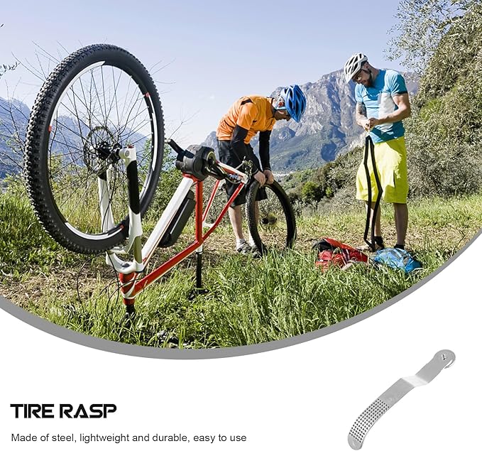Bicycle Tire Repair Kit - 2-in-1 Metal Rasp & Roller for Puncture Patches Universal Grinder and Applicator for Bike,Motorcycle,Car Tubes & Tubeless