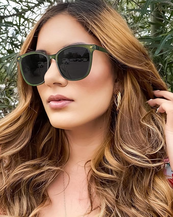 FIMILU 2 Packs Sunglasses for Women Polarized UV400 Protection Lens Big Frame Fashion Glasses Trendy Stylish Shade