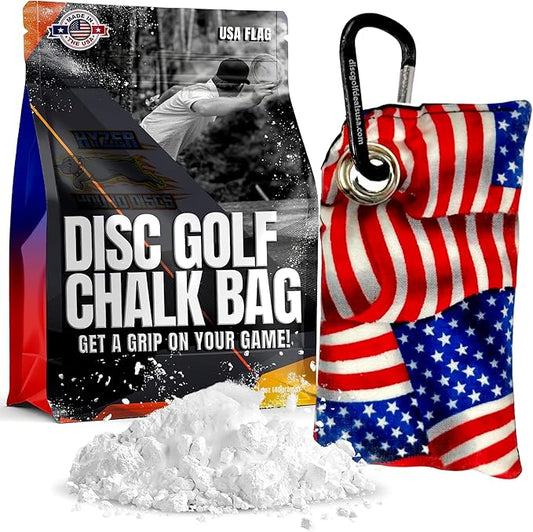 HYZER HOUND DISCS Disc Golf Chalk Bag | Dry Your Hands in the Heat of Summer | Attaches to Bag with a Carabiner | Improve Your Hand Grip for Consistency | Essential Disc Golf Accessories | Chalk