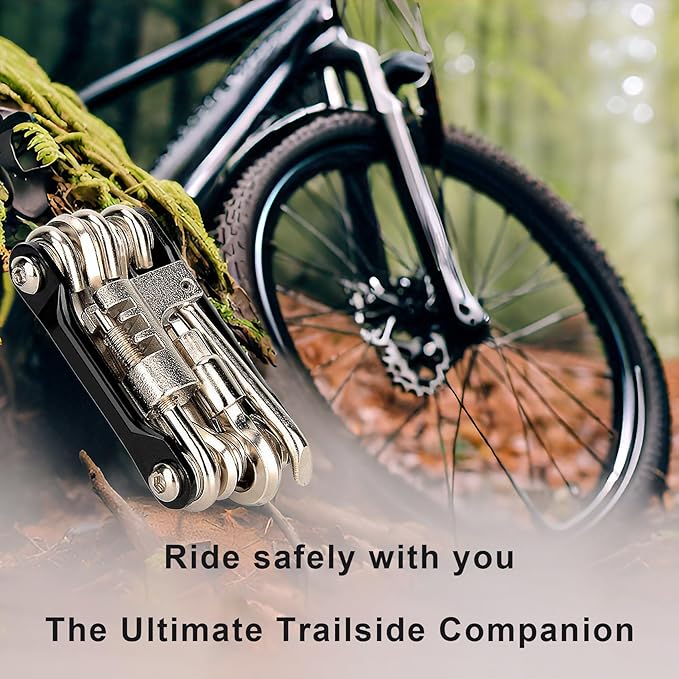 WIWUE GUO Bike Chain Tool, Ultimate Bike Multitool Kit - Lightweight Stainless Steel - Includes Chain Breaker, Tire Repair Kit, Motorcycle Accessories