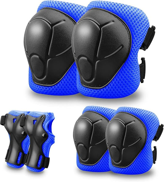 Kids Protective Gear Set Knee Pads for Kids 3-14 Years Toddler Knee and Elbow Pads with Wrist Guards 3 in 1 for Skating Cycling Bike,Biking, Roller Skates, Scooters