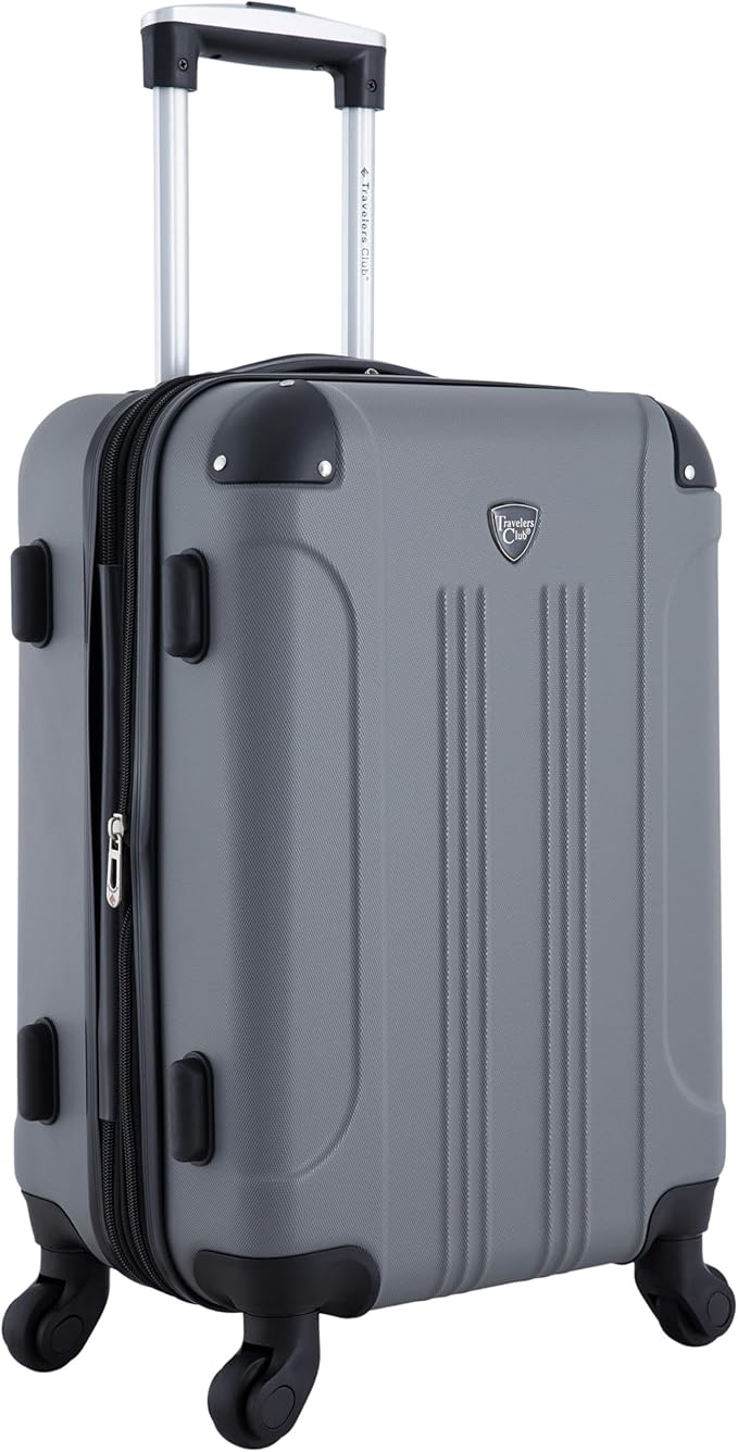 Travelers Club Chicago Hardside Expandable Spinner Luggage, Charcoal, 22インチ機内持ち込み可能
