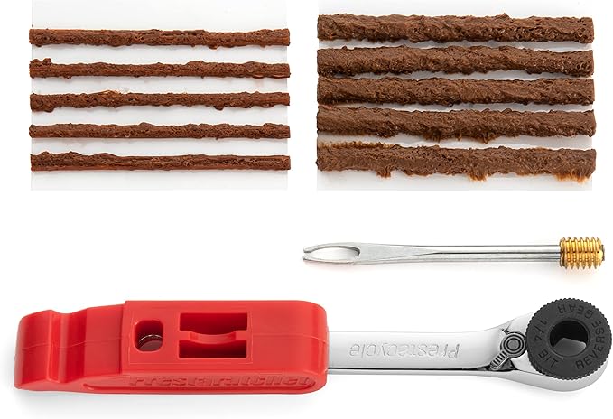 Prestacycle Prestaratchet GO 6-in-1 Bicycle Multi-Tool Wallet Kit – Ratcheting Wrench, Tire Lever, Valve Core Tool, Chain Breaker, Bead Lifter & Tubeless Plugger – 25g Compact Bike Repair Kit