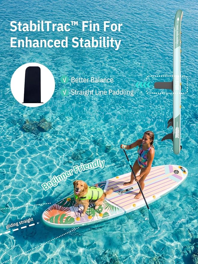 Niphean Inflatable Stand Up Paddle Board with SUP Accessories, Anti-Slip EVA Deck, 10’6’’ Inflatable Paddle Boards for Adults & Youth of All Skill Levels