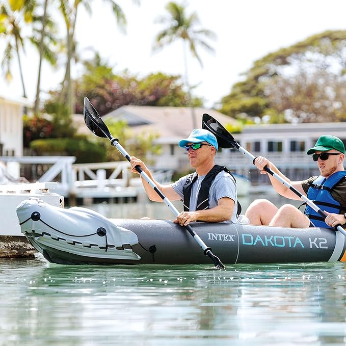 INTEX 2-Person Inflatable Kayak Set, Dakota K2 with 86in Oars and Pump