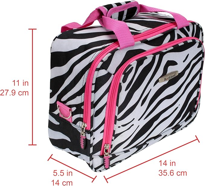 Rockland Fashion Softside Upright Luggage Set, Pink Zebra, 2-Piece (14/19)