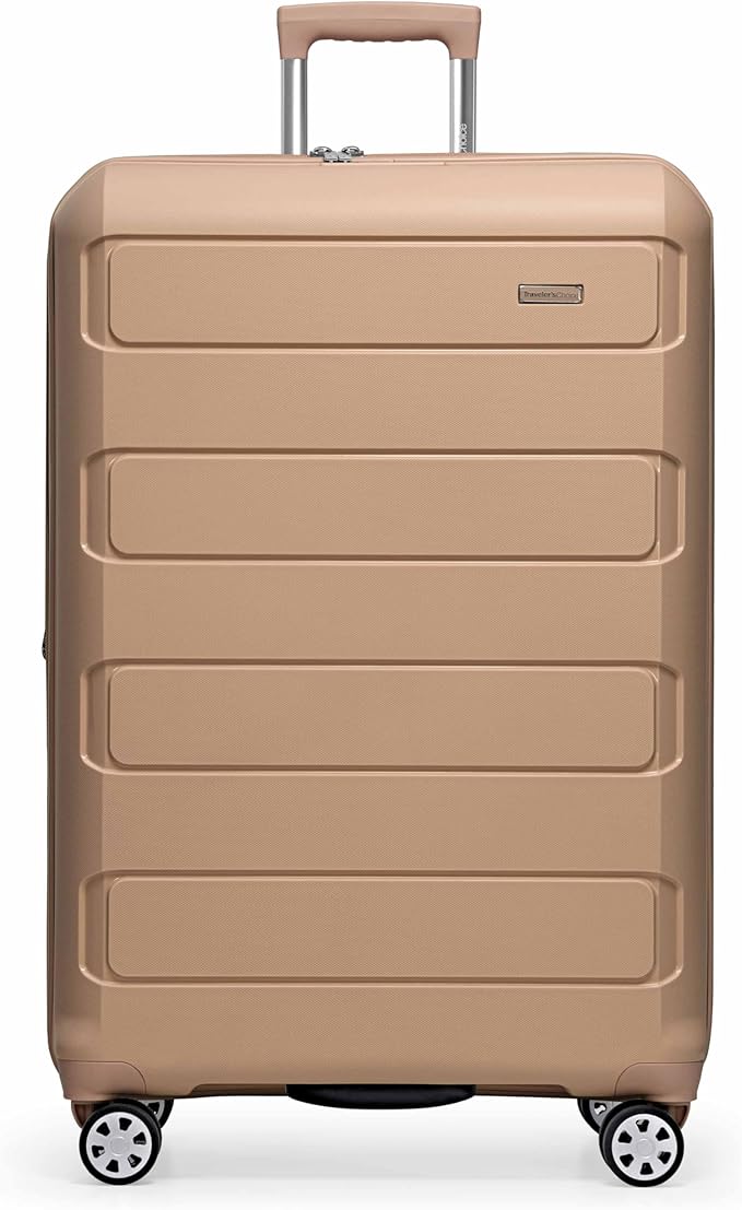 Traveler's Choice Pagosa ハードシェル 拡張可能荷物 スピナーホイール付き、ラテベージュ、30インチ 大型