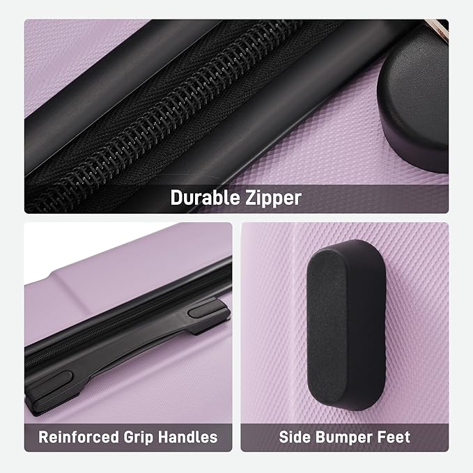 6 Pcs ABS Hardshell Luggage Sets Spinner Wheel Suitcase Lock Suitcases