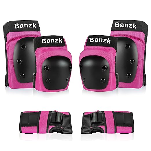 Adult Knee Pads Elbow Pads Wrist Guards for Adult Kids, 6 in 1 Protective Gear Set for Skateboarding Biking Roller Skating Cycling Outdoor Sports (Large)