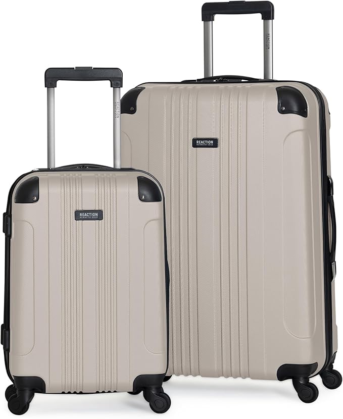 Kenneth Cole REACTION アウトオブバウンズ 軽量ハードシェル 4輪スピナーラゲッジ、マッシュルーム、2点セット（20インチ＆28インチ）