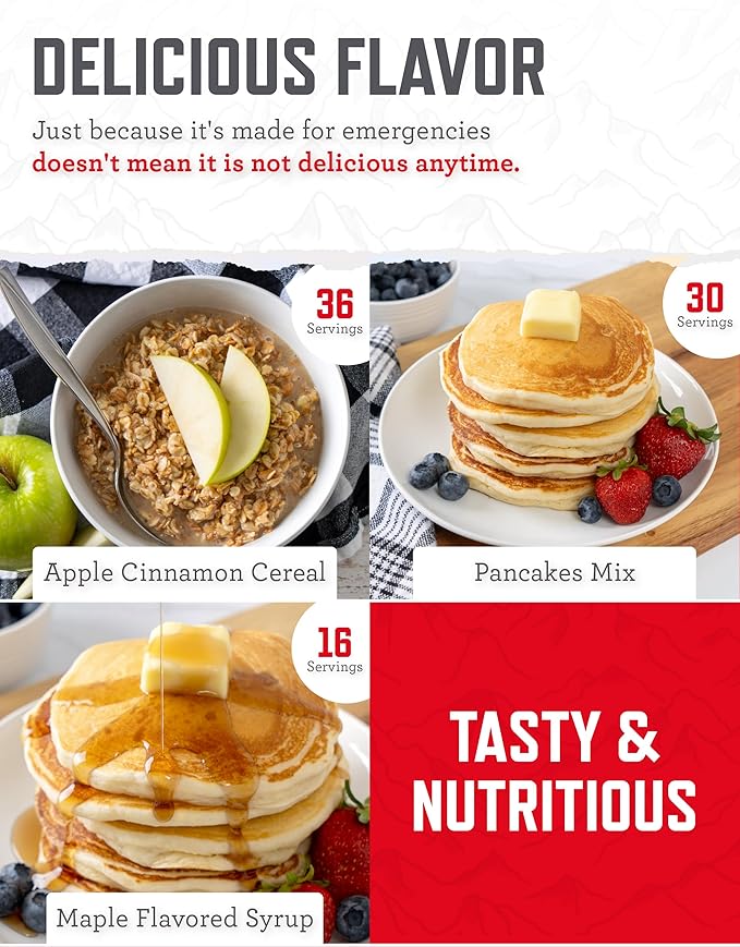 ReadyWise 非常食 – 120食分 朝食バケツ、フリーズドライ＆乾燥食品、バックパッキング、キャンプ用品、備蓄用品に最適なサバイバル食料キット、最長25年の保存期間