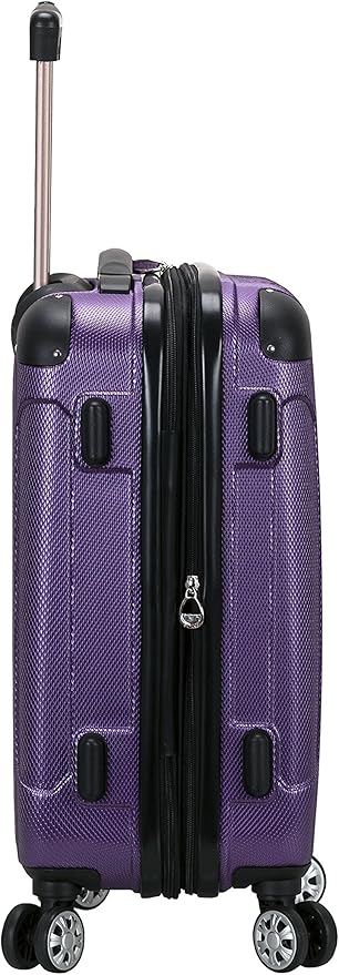 Rockland London ハードサイドスピナーホイール荷物、パープル、機内持ち込み20インチ